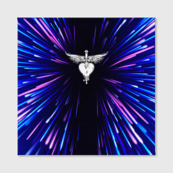 Холст квадратный Bon Jovi neon energy, цвет: 3D-принт — фото 2