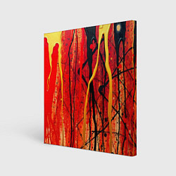 Картина квадратная Абстракция в красных оттенках