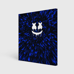 Холст квадратный Marshmello blue energy, цвет: 3D-принт