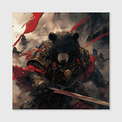 Холст квадратный Самурай медведь, цвет: 3D-принт — фото 2