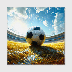 Холст квадратный Футбольный мяч на стадионе, цвет: 3D-принт — фото 2