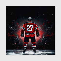 Холст квадратный Хоккеист на черном, цвет: 3D-принт — фото 2