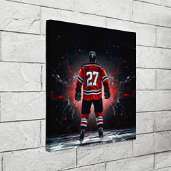 Холст квадратный Хоккеист на черном, цвет: 3D-принт — фото 2