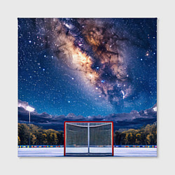 Холст квадратный Хоккейные ворота в ночи, цвет: 3D-принт — фото 2