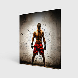 Картина квадратная Боксер в красном