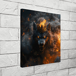 Холст квадратный Волк в огне, цвет: 3D-принт — фото 2