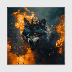 Холст квадратный Злой волк в огне, цвет: 3D-принт — фото 2