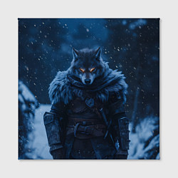 Холст квадратный Воин волк зимой, цвет: 3D-принт — фото 2