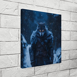 Холст квадратный Воин волк зимой, цвет: 3D-принт — фото 2