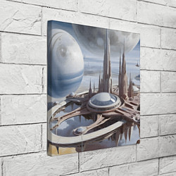 Холст квадратный Инопланетный город, цвет: 3D-принт — фото 2