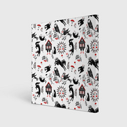 Холст квадратный Русские сказки, цвет: 3D-принт