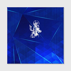 Холст квадратный Iron Maiden blue poly, цвет: 3D-принт — фото 2