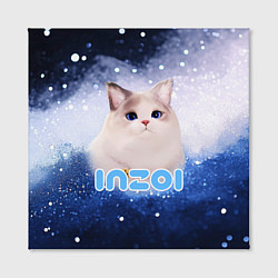Холст квадратный Inzoi логотип с белой кошечкой, цвет: 3D-принт — фото 2