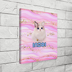 Холст квадратный Inzoi розовый фон с золотинками, цвет: 3D-принт — фото 2