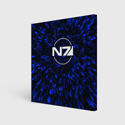 Холст квадратный Mass Effect blue energy, цвет: 3D-принт