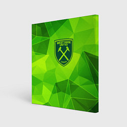Холст квадратный West Ham green poly, цвет: 3D-принт
