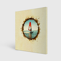 Картина квадратная Виндсерфер на бежевом