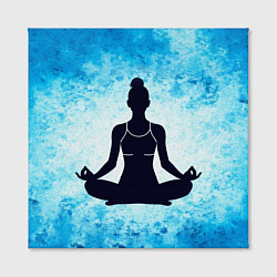 Холст квадратный Йога на синем, цвет: 3D-принт — фото 2