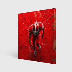 Холст квадратный Раннинбек на красном, цвет: 3D-принт