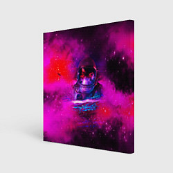 Холст квадратный Космонавт в космическом море, цвет: 3D-принт