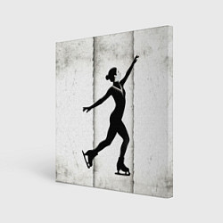 Картина квадратная Фигуристка на сером