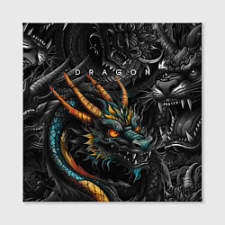 Холст квадратный Японский дракон татуировка, цвет: 3D-принт — фото 2