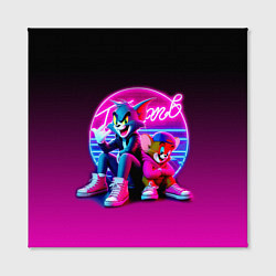 Холст квадратный Tom and Jerry - neon glow fantasy, цвет: 3D-принт — фото 2