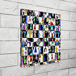 Холст квадратный Монстрики на шахматном фоне, цвет: 3D-принт — фото 2