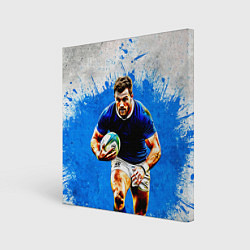 Холст квадратный Регбист в синем, цвет: 3D-принт