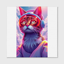Холст квадратный Кот космонавт удивлен, цвет: 3D-принт — фото 2