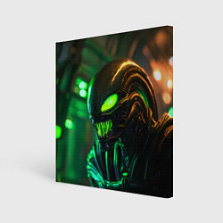 Холст квадратный Чужой с зелеными глазами, цвет: 3D-принт
