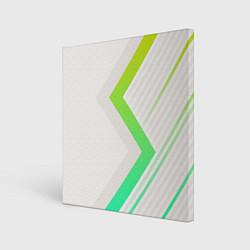 Картина квадратная Color white line green