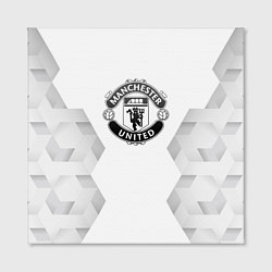 Холст квадратный Manchester United white poly, цвет: 3D-принт — фото 2