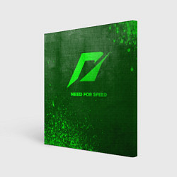 Холст квадратный Need for Speed - green gradient, цвет: 3D-принт