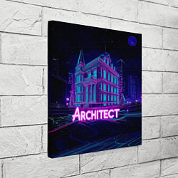 Холст квадратный Неоновое здание Architect, цвет: 3D-принт — фото 2