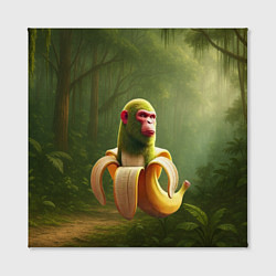 Холст квадратный Шимпанзини бананини ии мем, цвет: 3D-принт — фото 2