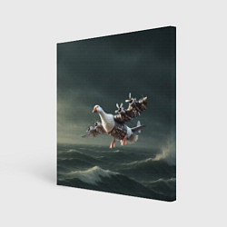 Холст квадратный Бомбардито гусито мем, цвет: 3D-принт