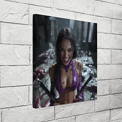 Холст квадратный Довольная Милина Мортал комбат, цвет: 3D-принт — фото 2