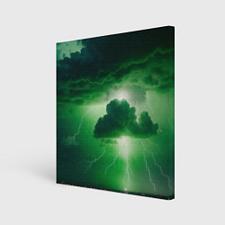 Холст квадратный Зелёный гром, цвет: 3D-принт