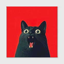 Холст квадратный Котик в шоке, цвет: 3D-принт — фото 2
