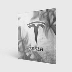 Холст квадратный Tesla - white gradient, цвет: 3D-принт