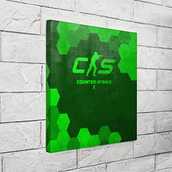 Холст квадратный Counter-Strike 2 - green gradient, цвет: 3D-принт — фото 2
