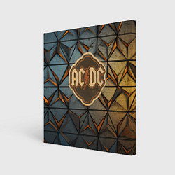 Холст квадратный ACDC винтажный логотип, цвет: 3D-принт