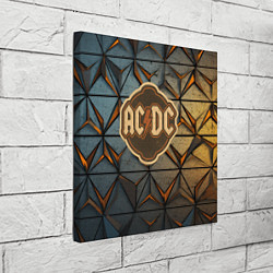 Холст квадратный ACDC винтажный логотип, цвет: 3D-принт — фото 2