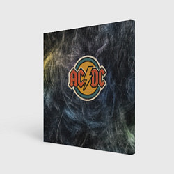 Холст квадратный ACDC логотип олдскул, цвет: 3D-принт