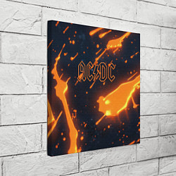 Холст квадратный ACDC оранжевый логотип, цвет: 3D-принт — фото 2