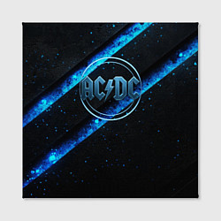 Холст квадратный ACDC черно-синяя текстура, цвет: 3D-принт — фото 2