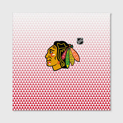 Холст квадратный Чикаго Блэкхокс - красные треугольники с градиенто, цвет: 3D-принт — фото 2