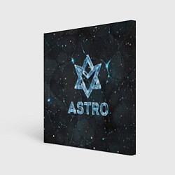 Картина квадратная Astro логотип из синего стекла