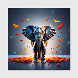 Холст квадратный Геометрический слон и цветные полигоны, цвет: 3D-принт — фото 2